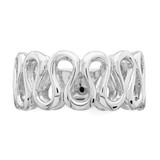 Sterling Silver Rhodium-plated Fancy Swirls Band