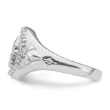 Sterling Silver Rhodium-plated Fleur de Lis Ring - QR-7CAD68F6-5169
