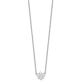 Sterling Silver Rhodium-plated Fleur de Lis w/1in ext Necklace
