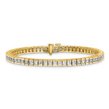 14k 7 carat Lab Grown Diamond VS+ F+ Complete Princess Bezel Set Tennis Bracelet