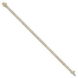 14k 7 carat Lab Grown Diamond VS+ F+ Complete Princess Prong Set Tennis Bracelet