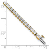 14k 7 carat Lab Grown Diamond VS+ F+ Complete Princess Prong Set Tennis Bracelet