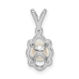 Sterling Silver Rhodium-plated FW Cultured Pearl & Diam. Pendant - QB-157AF3F3-3652