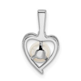 Sterling Silver Rhodium-plated FW Cultured Pearl & Diam. Pendant - QB-670C3396-3759