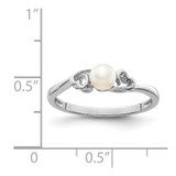 Sterling Silver Rhodium-plated FW Cultured Pearl Ring - QB-D7E85630-6084