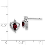 Sterling Silver Rhodium-plated Garnet & Diam. Earrings - QB-1A0FD650-9337