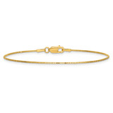 14K 7 inch .9mm Box with Lobster Clasp Bracelet