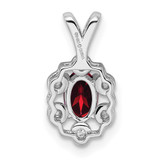 Sterling Silver Rhodium-plated Garnet & Diam. Pendant - QB-5ADD2D89-1027