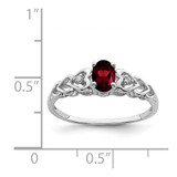 Sterling Silver Rhodium-plated Garnet & Diam. Ring - QB-BAB1AB4B-2576