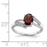 Sterling Silver Rhodium-plated Garnet & Diamond Ring - QD-38B5B4DC-1491