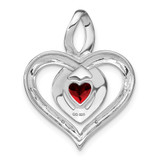 Sterling Silver Rhodium-plated Garnet and Diamond Pendant - PM-64D099D9-4865