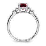 Sterling Silver Rhodium-plated Garnet and Diamond Ring - RM-1849C585-4996
