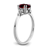 Sterling Silver Rhodium-plated Garnet and Diamond Ring - RM-562D4E66-2091
