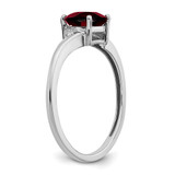 Sterling Silver Rhodium-plated Garnet and Diamond Ring - RM-943894E4-6799