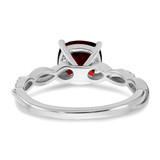 Sterling Silver Rhodium-plated Garnet and Diamond Ring - RM-B391B722-4555