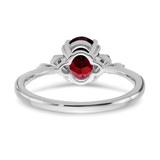 Sterling Silver Rhodium-plated Garnet and Diamond Ring - RM-E9C91E9D-5212