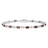 Sterling Silver Rhodium-plated Garnet Bracelet - QX-1A96B053-4831