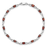 Sterling Silver Rhodium-plated Garnet Bracelet - QX-3C139C02-9755