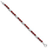 Sterling Silver Rhodium-plated Garnet Bracelet - QX-47DC5FD2-6219