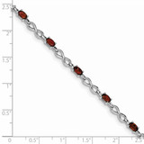 Sterling Silver Rhodium-plated Garnet Bracelet - QX-9AAA9F48-4377
