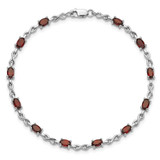 Sterling Silver Rhodium-plated Garnet Bracelet - QX-F0E74624-4032