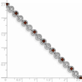 Sterling Silver Rhodium-plated Garnet Diamond Bracelet - QX-7A0A5686-7000