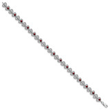 Sterling Silver Rhodium-plated Garnet Diamond Bracelet - QX-AFC0864A-5618