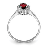Sterling Silver Rhodium-plated Garnet Diamond Ring - QD-87CE807B-9079