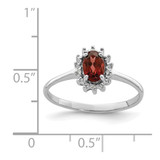 Sterling Silver Rhodium-plated Garnet Diamond Ring - QD-87CE807B-9079