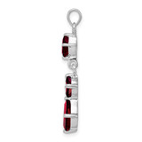 Sterling Silver Rhodium-plated Garnet Pendant - QP-F8D2C807-7411