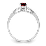 Sterling Silver Rhodium-plated Garnet Ring - QB-0D57B072-1927