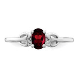 Sterling Silver Rhodium-plated Garnet Ring - QB-0D57B072-1927
