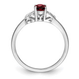 Sterling Silver Rhodium-plated Garnet Ring - QB-141A0ECA-6335