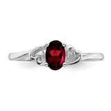 Sterling Silver Rhodium-plated Garnet Ring - QB-141A0ECA-6335