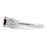 Sterling Silver Rhodium-plated Garnet Ring - QB-2C3C69B9-2735