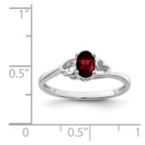 Sterling Silver Rhodium-plated Garnet Ring - QB-41D3FAA3-9844