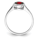 Sterling Silver Rhodium-plated Garnet Ring - QR-058325D3-1288