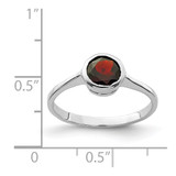 Sterling Silver Rhodium-plated Garnet Ring - QR-058325D3-1288