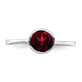 Sterling Silver Rhodium-plated Garnet Ring - QR-7CA4F9FF-2108