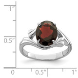Sterling Silver Rhodium-plated Garnet Ring - QR-D3D5EDA1-7199