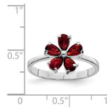 Sterling Silver Rhodium-plated Garnet Ring - QR-D442D447-1992