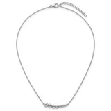 Sterling Silver Rhodium-plated Graduated Beaded 16 inch with 1.5 inch Extension Necklace