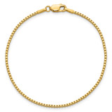 14K 7 inch 1.5mm Box with Lobster Clasp Bracelet