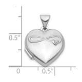 Sterling Silver Rhodium-plated Half Point Diamond Infinity 15mm Heart Locket