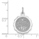 Sterling Silver Rhodium-plated Happy Anniversary Disc Charm - QC-334FD1F9-1105