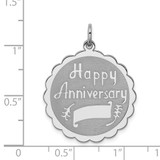 Sterling Silver Rhodium-plated Happy Anniversary Disc Charm - QC-E3D08299-6809
