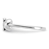 Sterling Silver Rhodium-plated Heart and CZ Cross Ring - QR-A6291500-8731