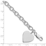 Sterling Silver Rhodium-plated Heart Fancy Link Bracelet - QG-3304CD7B-8438