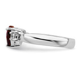 Sterling Silver Rhodium-plated Heart Garnet & White Topaz Ring - QR-4F8788DC-1929