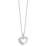 Sterling Silver Rhodium-plated Heart Necklace - QG-EC182ECB-2939